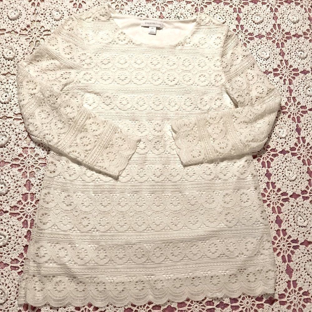 Charter Club lace top Small - Picture 1 of 5